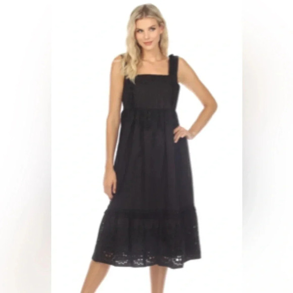 NWT Johnny Was Jade Jesminda Eyelet Embroidered Midi Dress Boho Chic Small - Picture 3 of 13